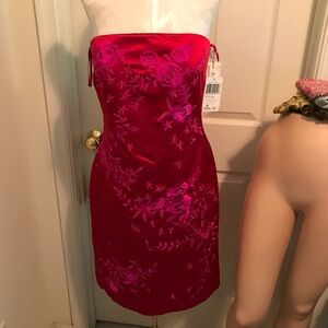 Kay Unger dress nwt $395 size 4 cherry/fushia